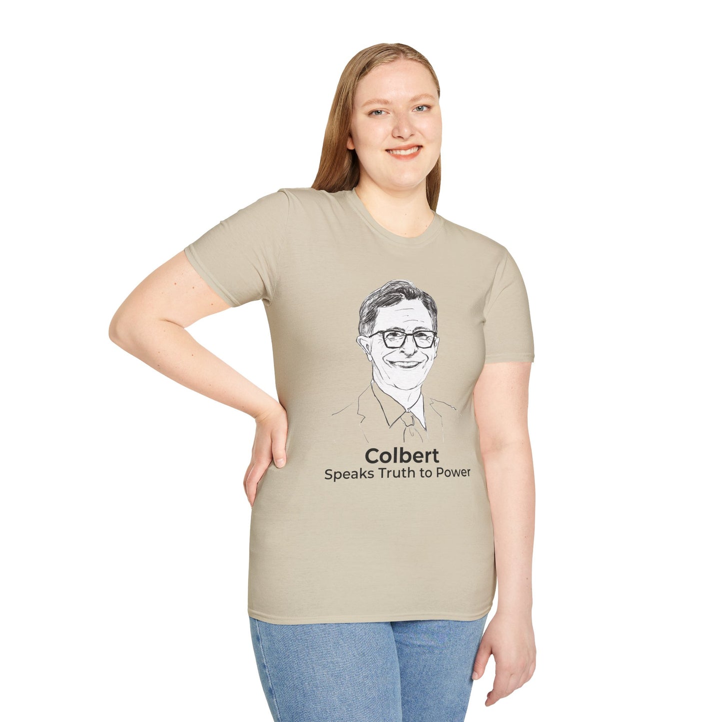 Stephen Colbert Free Speech Shirt – Speaks Truth to Power Te – Sand
