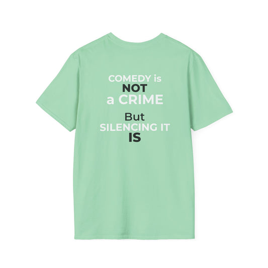Comedy Is Not a Crime, but Silencing It Is—Stephen Colbert Mint Green Free Speech T-Shirt