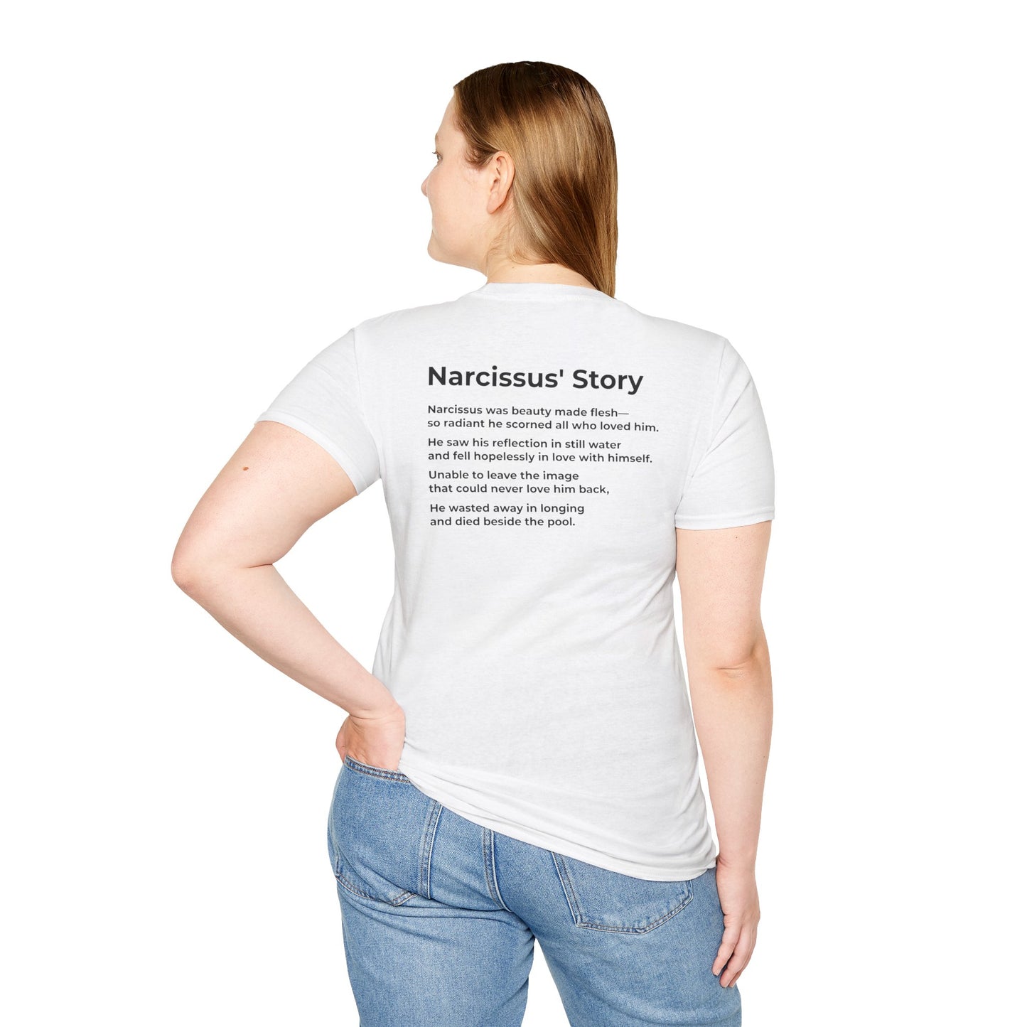 An “Ugly” American & Modern-Day Narcissus T-Shirt – Two-Sided Political Satire Tee