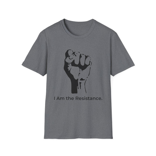 I Am the Resistance – This Stops When Enough of Us Say No Tee – Heather Graphite