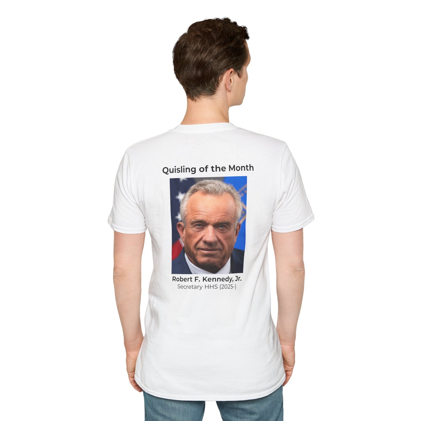 Quisling of the Month (September) T-Shirt – Vidkun Quisling & Robert F. Kennedy Jr. Political Satire Tee