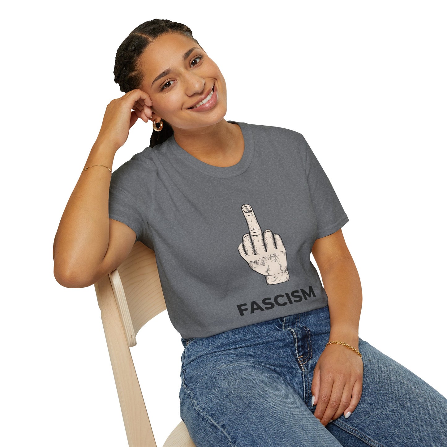 No Kings Protest Shirt – Resist Fascism Anti-Authoritarian Tee – Graphite Heather