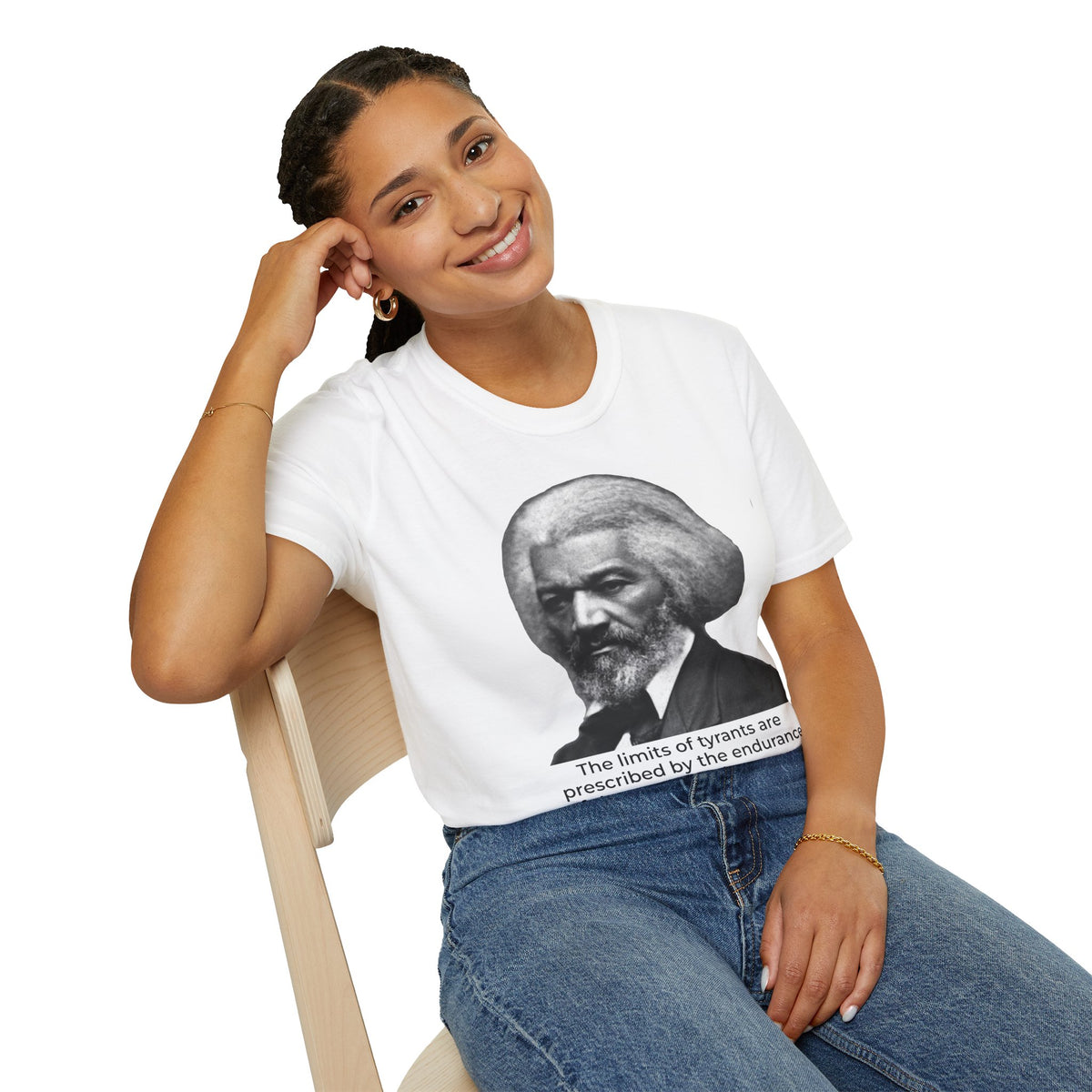 Frederick Douglass Quote Shirt – The Limits of Tyrants Tee – White
