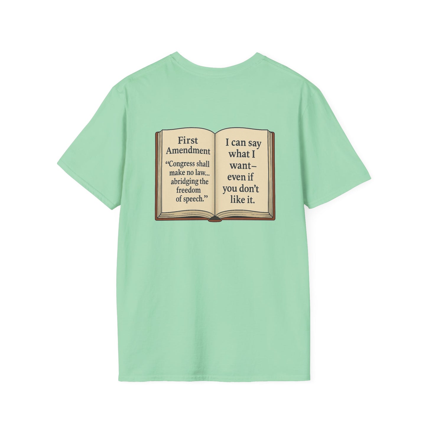 Flipping Off Tyranny: The First Amendment Speaks — Two-Sided MINT GREEN Statement Tee