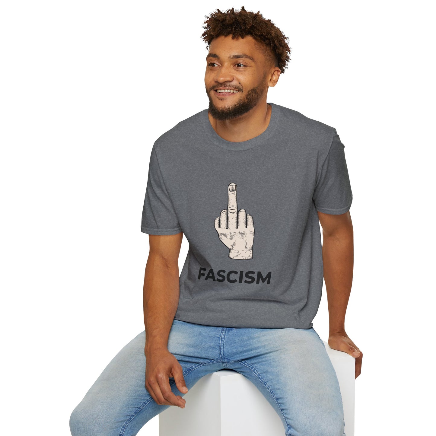 No Kings Protest Shirt – Resist Fascism Anti-Authoritarian Tee – Graphite Heather