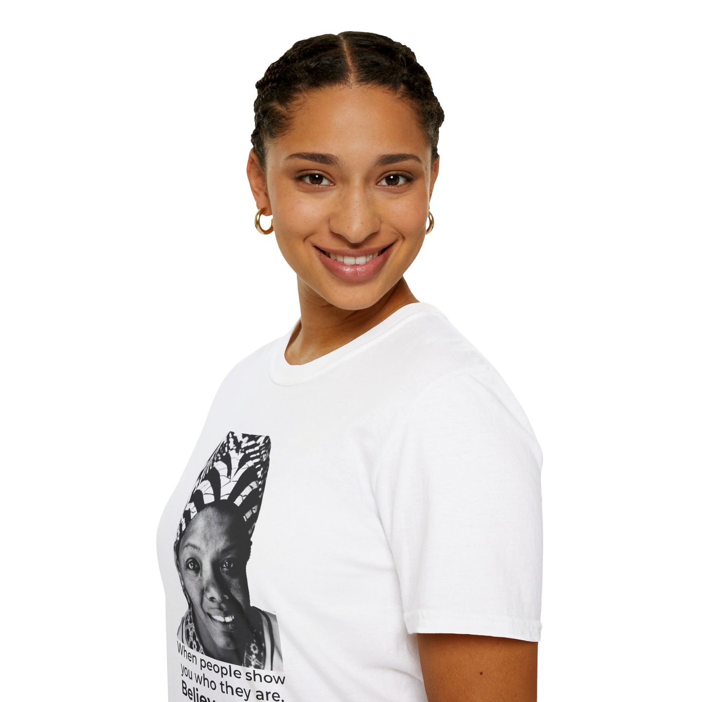 Believe Them – Maya Angelou Quote Portrait Tee