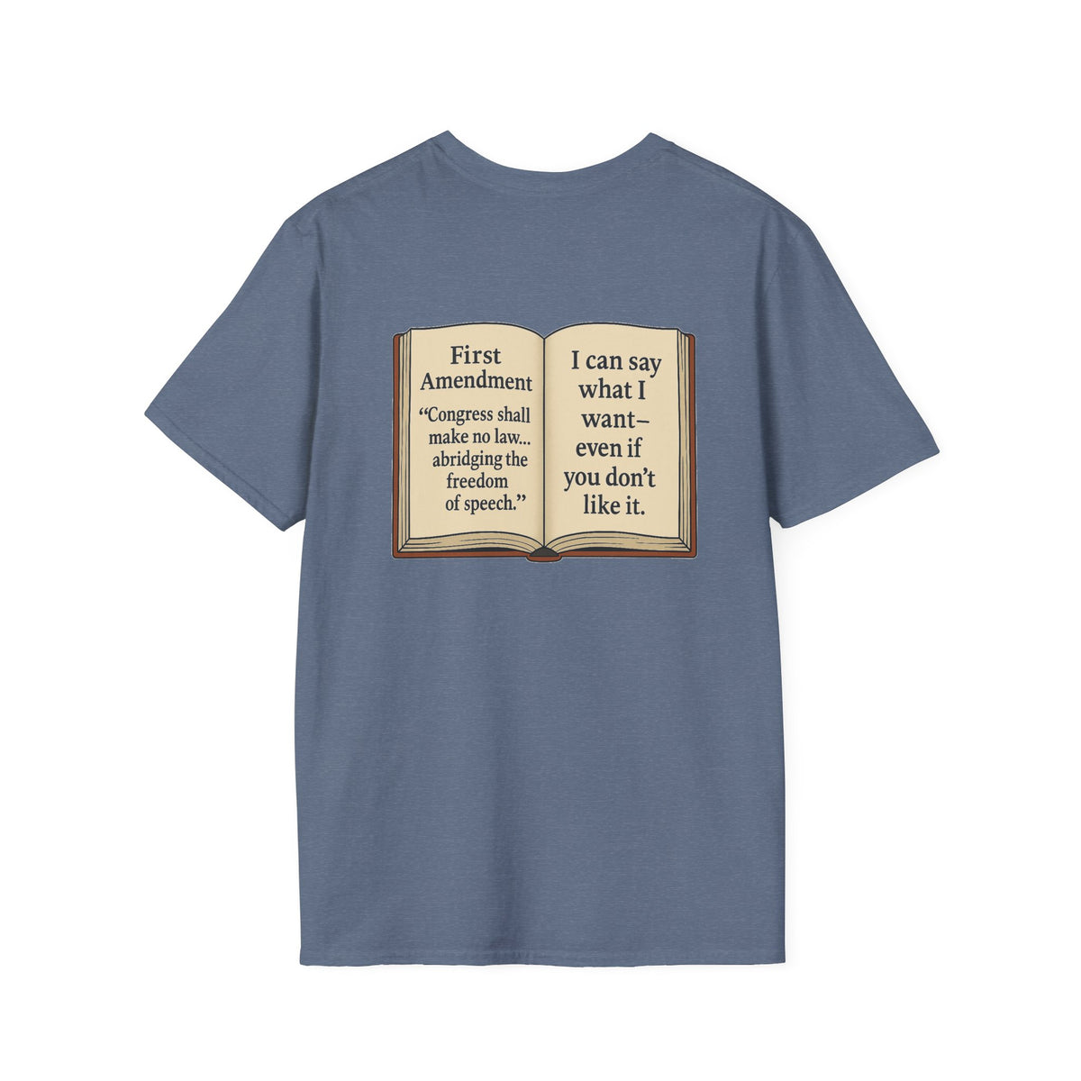 First Amendment Protest Shirt – Flipping Off Tyranny Free Speech Tee – Heather Indigo