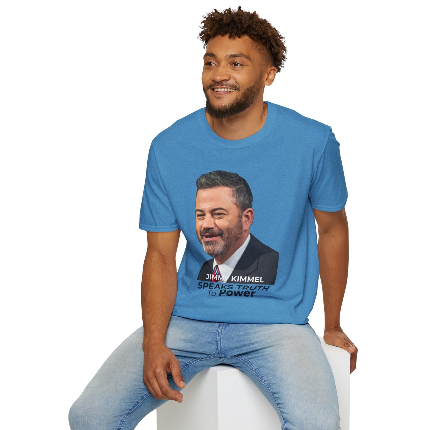 Comedy Is Not a Crime – Silencing It Is – Jimmy Kimmel Tee – Sapphire Blue