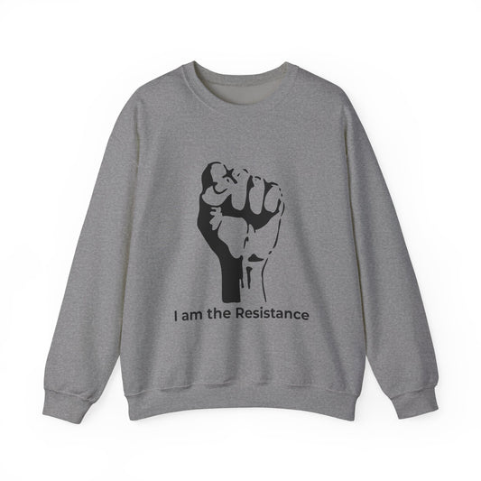 I Am the Resistance Crewneck Sweatshirt – This Stops When Enough of Us Say NO – Graphite Heather