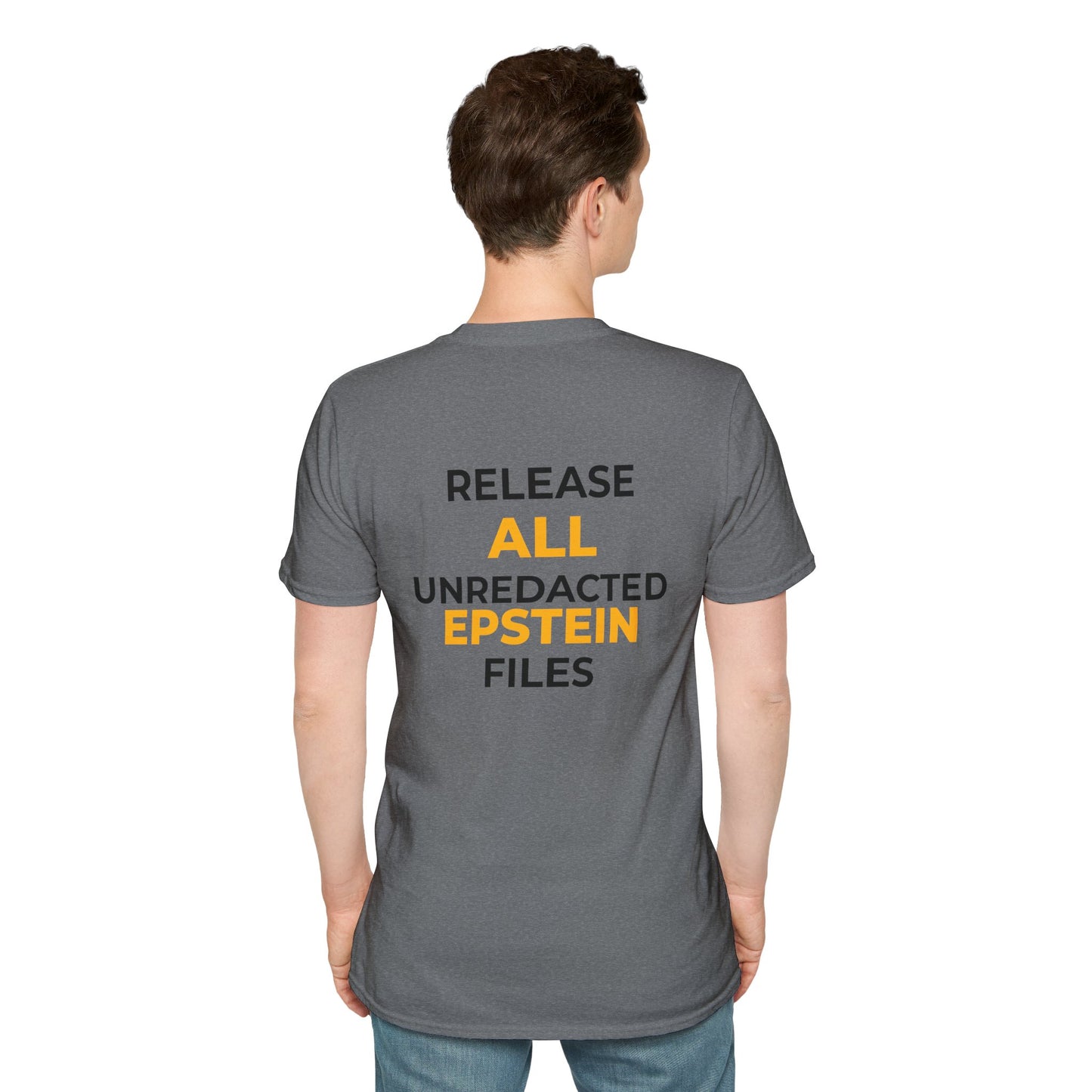 Release All Unredacted Epstein Files – Demand Transparency Tee – Graphite Heather