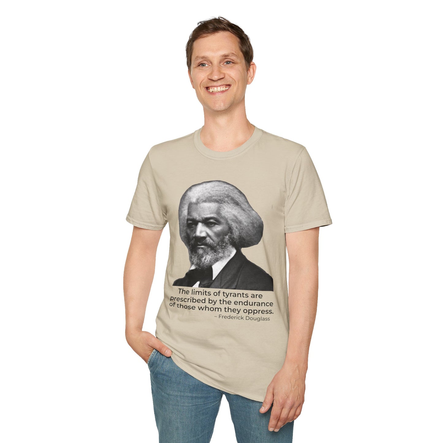The Limits of Tyrants – Frederick Douglass Quote Tee (Sand)