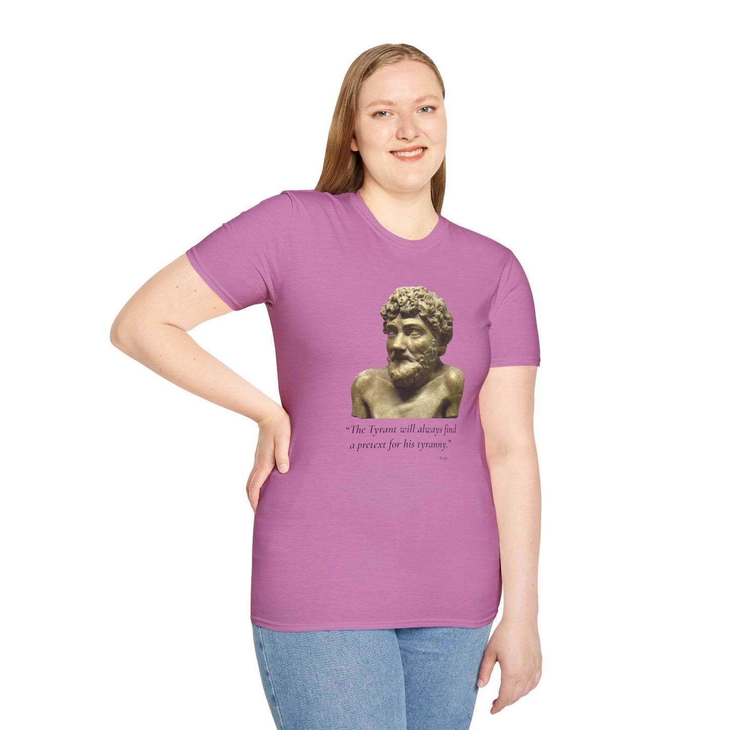 Two-Sided Tyranny Quote T-Shirt – Aesop Front / Crisis Pretexts Back