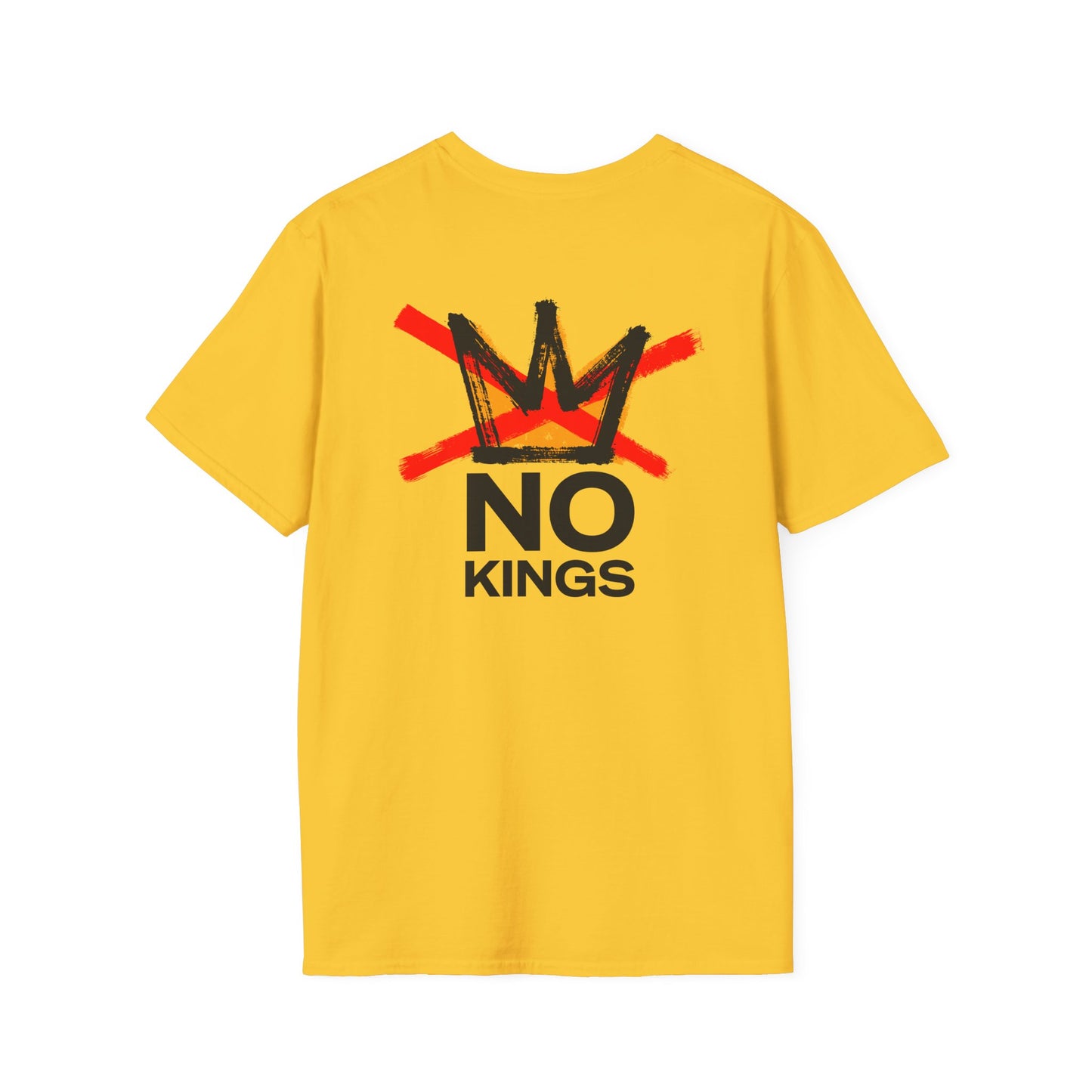 Flipping Off Tyranny: No Kings in America — Two-Sided Statement Tee – Daisy Yellow Edition
