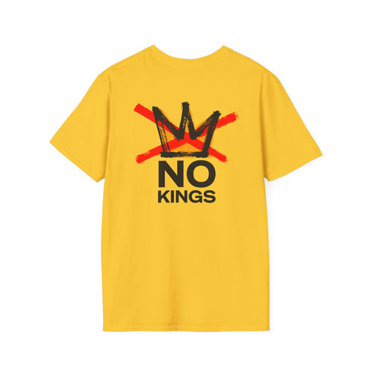 Flipping Off Tyranny: No Kings in America — Two-Sided Statement Tee – Daisy Yellow Edition