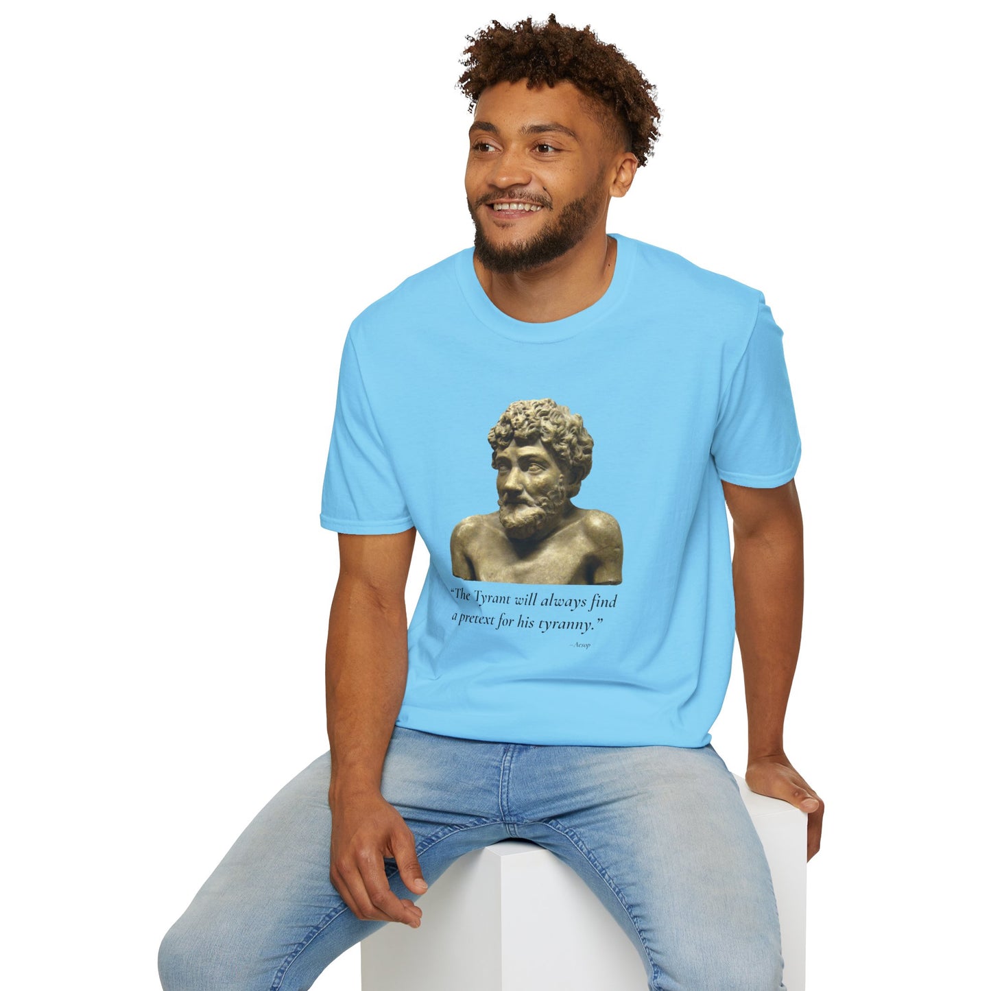Two-Sided Tyranny Quote T-Shirt – Aesop Front / Crisis Pretexts Back