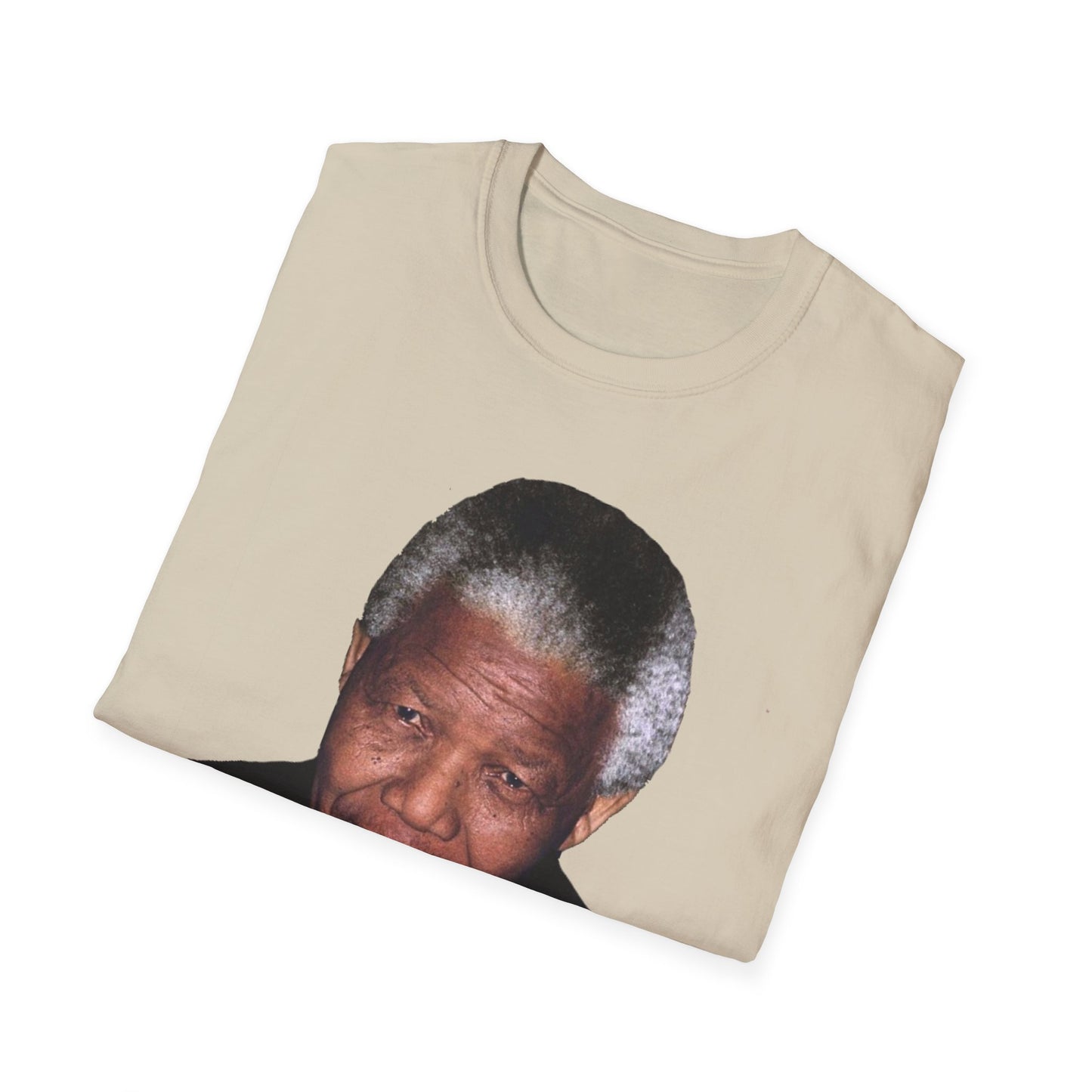 Nelson Mandela Justice Quote T-Shirt – A Nation Is Judged by Its Lowest (Sand)