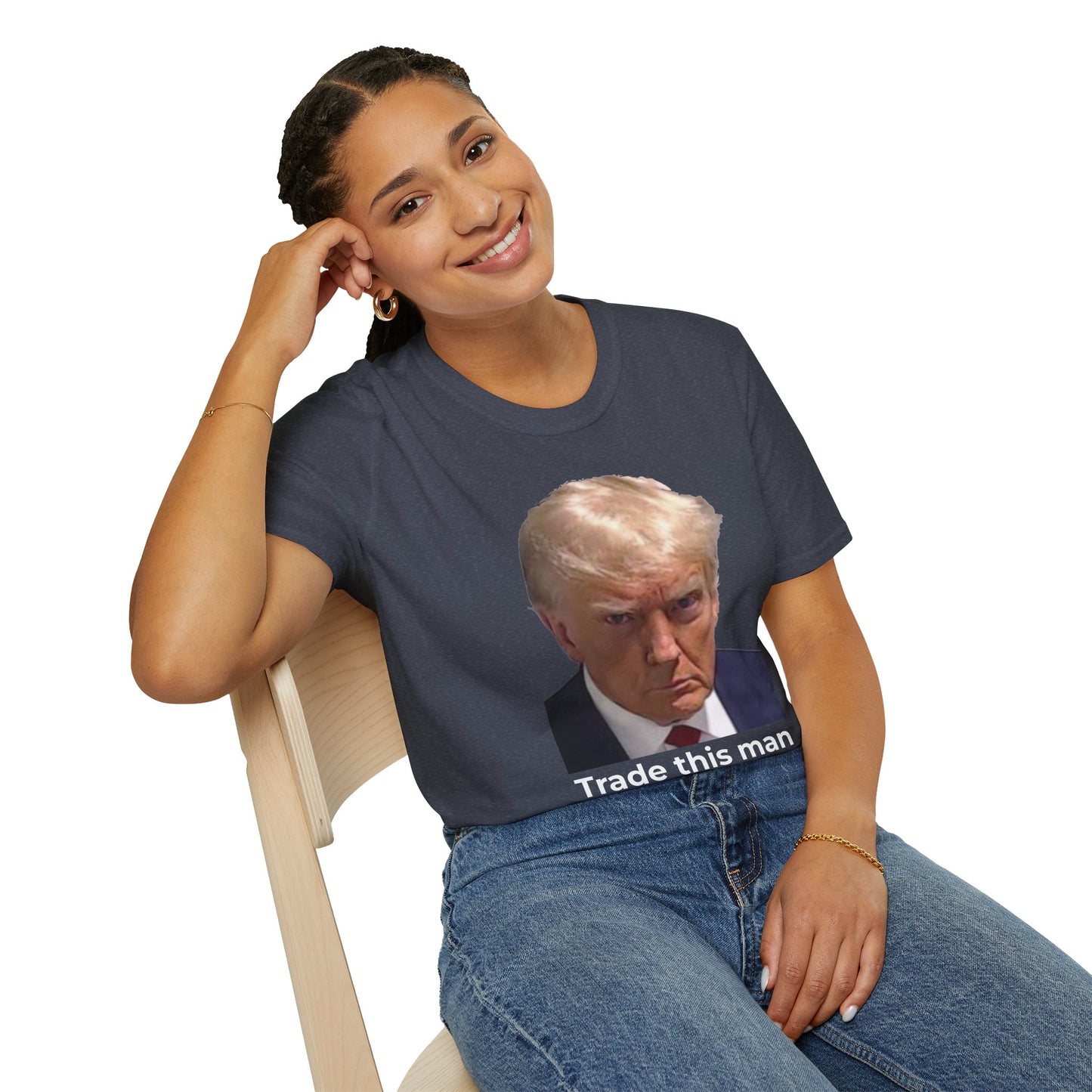 Let’s Make a Deal – Trump vs. Zelenskyy Two-Sided Political Satire Tee – Heather Navy Edition