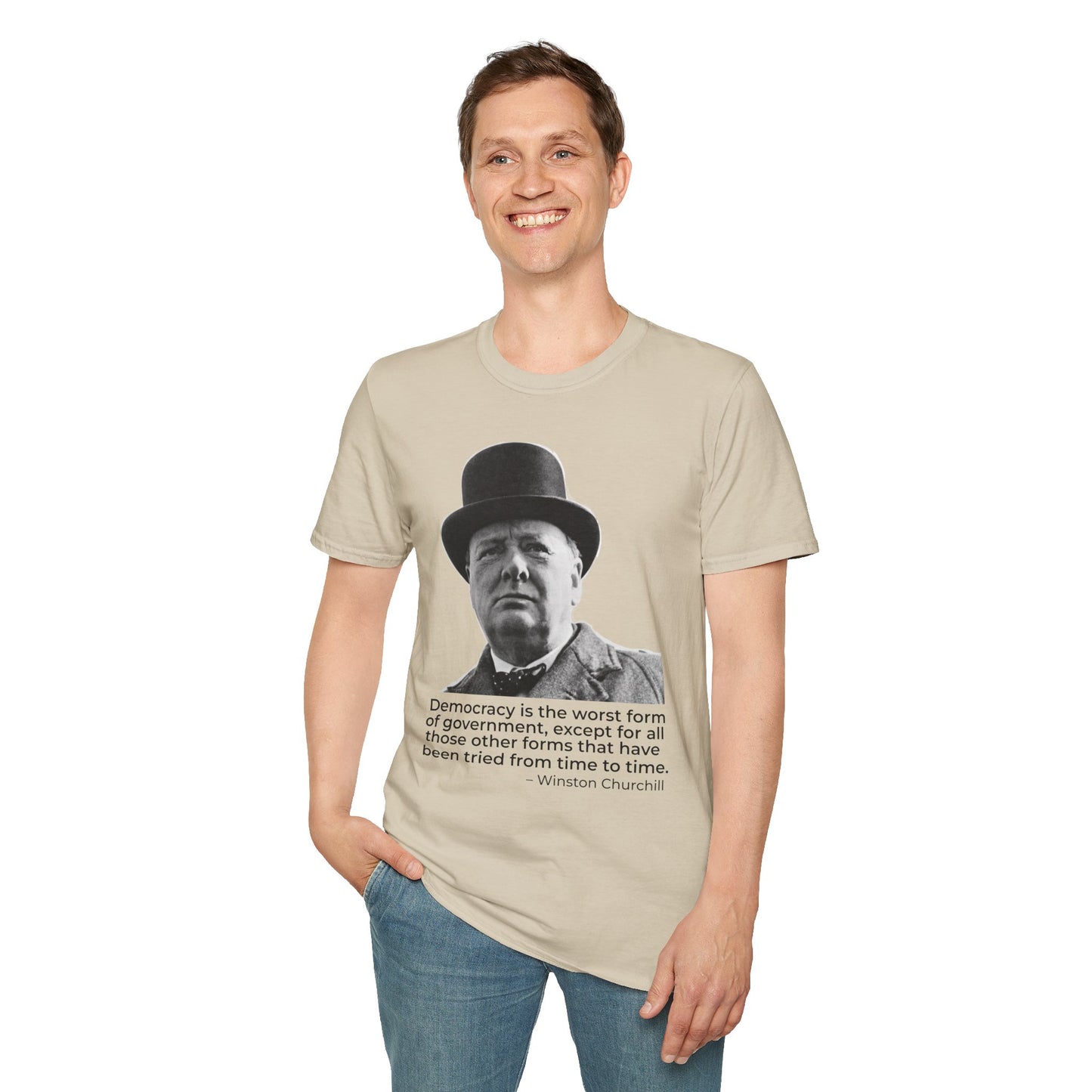 Winston Churchill Shirt – Democracy Is the Worst Form Quote T-Shirt