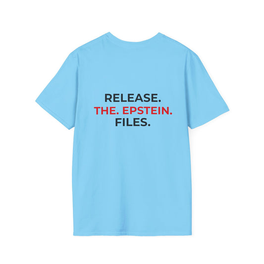 Release the Epstein Files – Truth Over Corruption SKY BLUE T-Shirt — Political Accountability Tee
