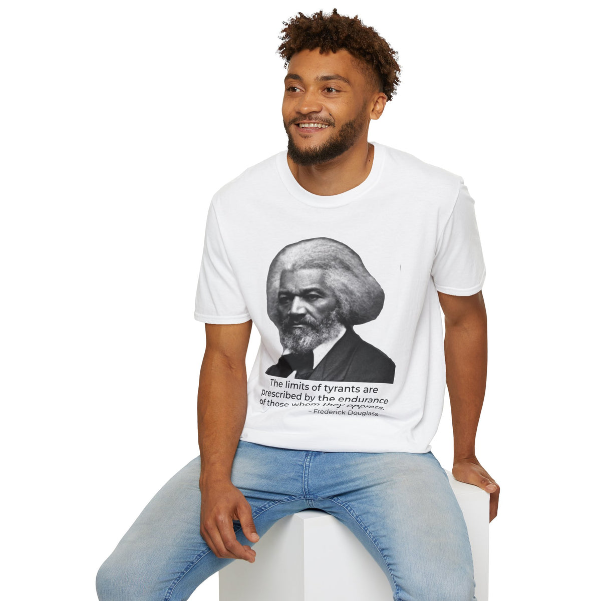 Frederick Douglass Quote Shirt – The Limits of Tyrants Tee – White