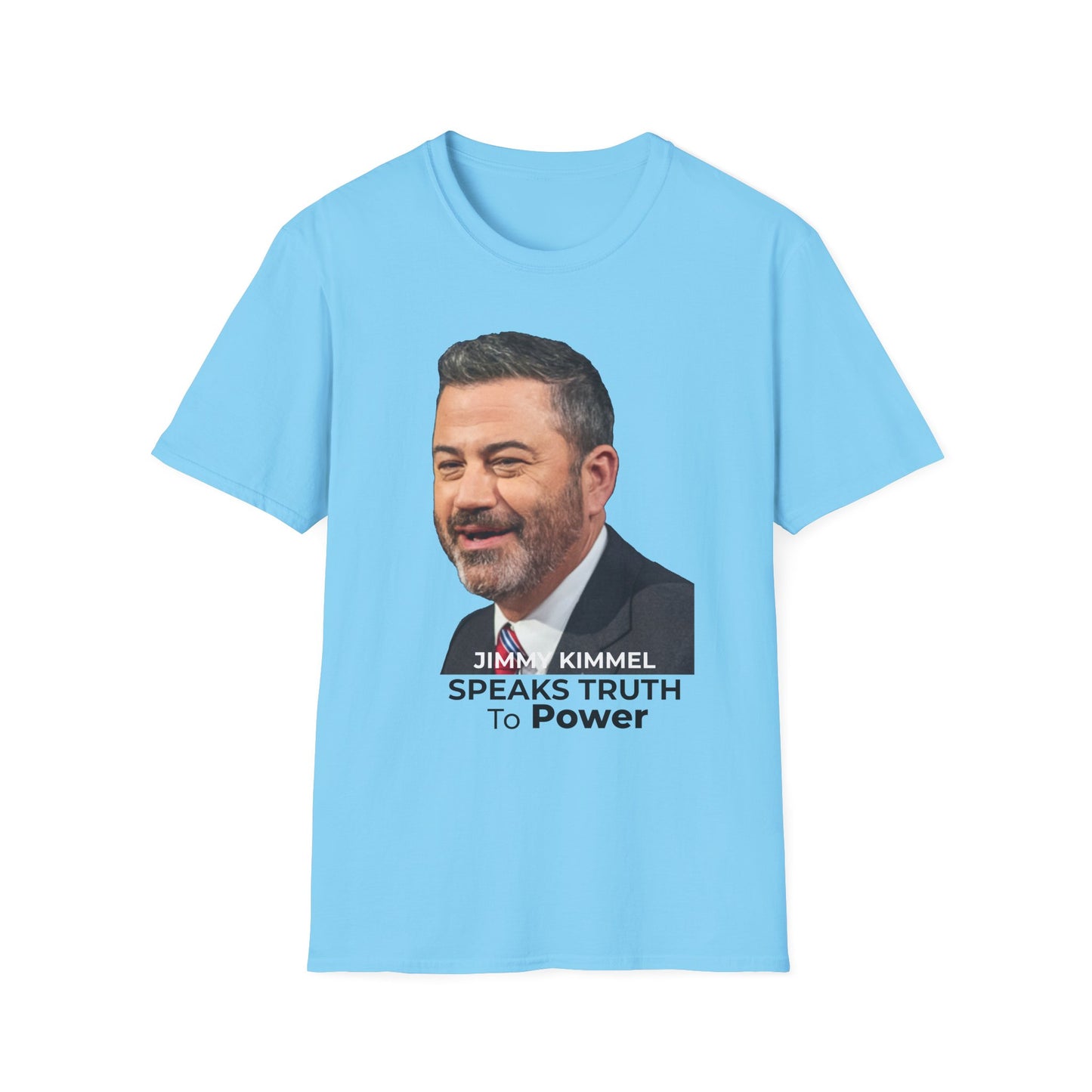 Comedy Is Not a Crime – Silencing It Is – Jimmy Kimmel Tee – Sky Blue