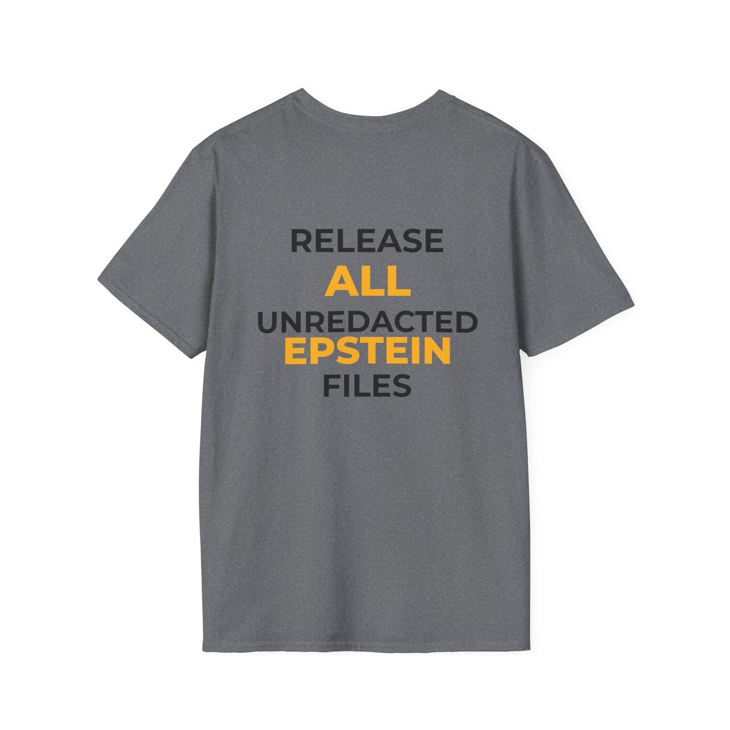 Release All Unredacted Epstein Files – Demand Transparency Tee – Graphite Heather