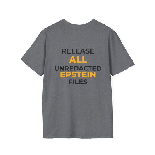 Release All Unredacted Epstein Files – Demand Transparency Tee – Graphite Heather
