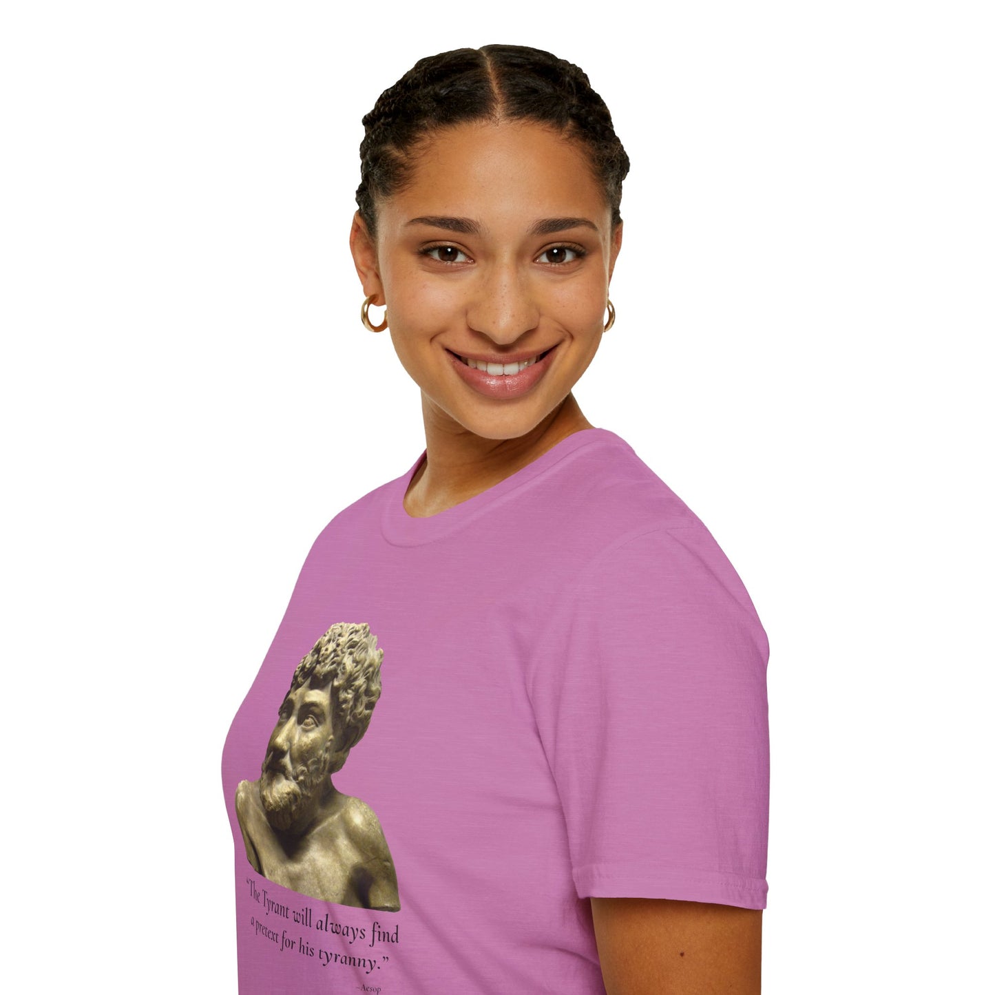 Two-Sided Tyranny Quote T-Shirt – Aesop Front / Crisis Pretexts Back