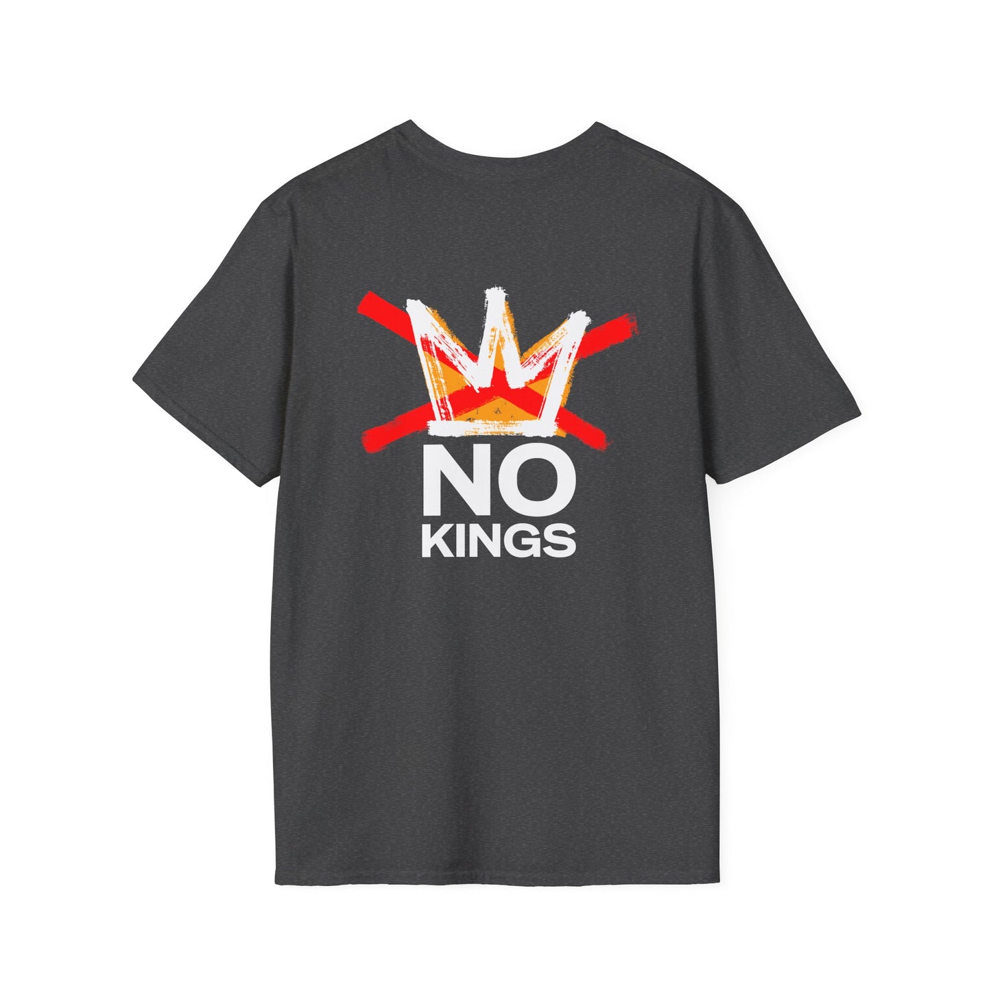 Flipping Off Tyranny: No Kings in America — Two-Sided Statement Tee – Dark Heather Gray Edition