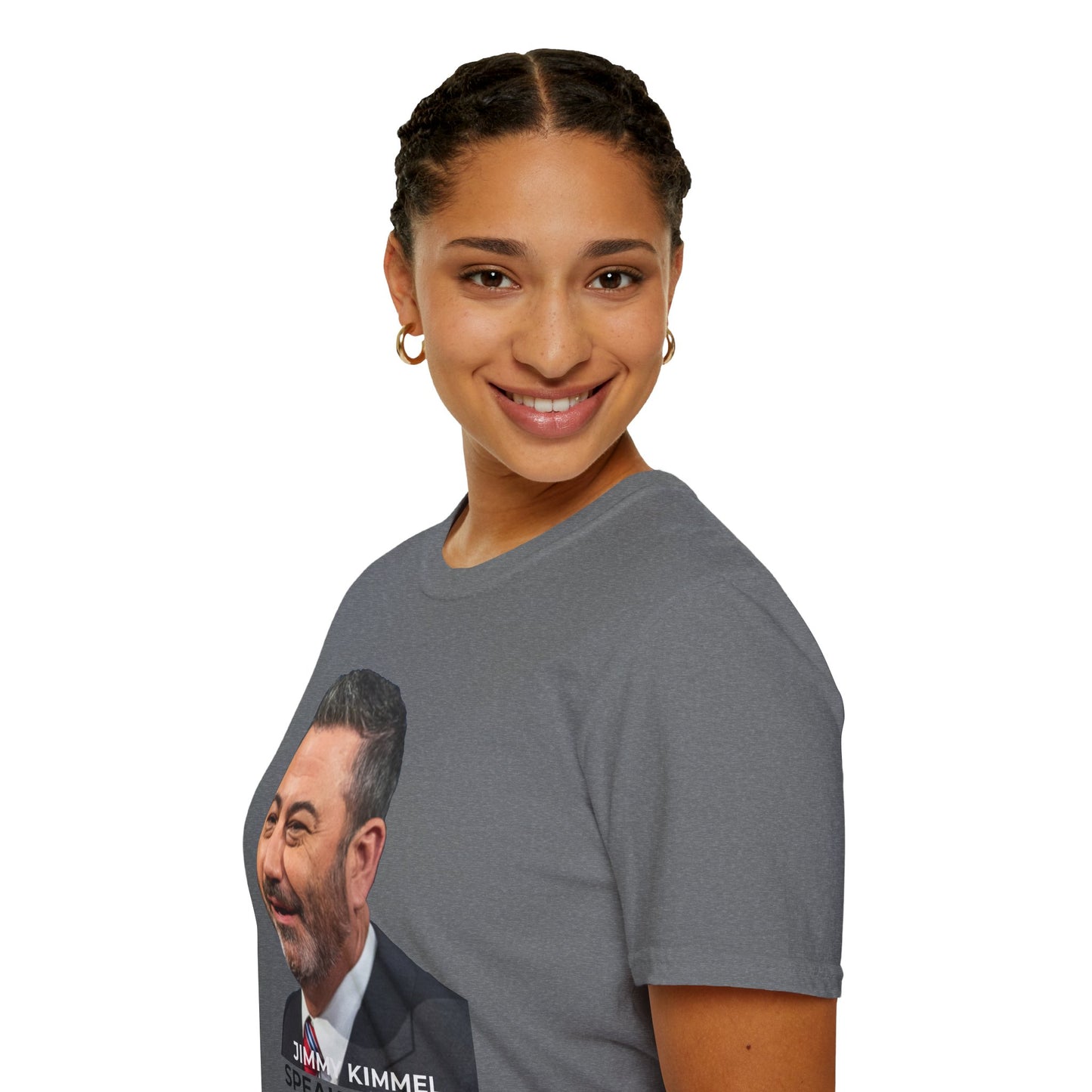 Comedy Is Not a Crime T-Shirt – Jimmy Kimmel Free Speech Protest Tee – Graphite Heather