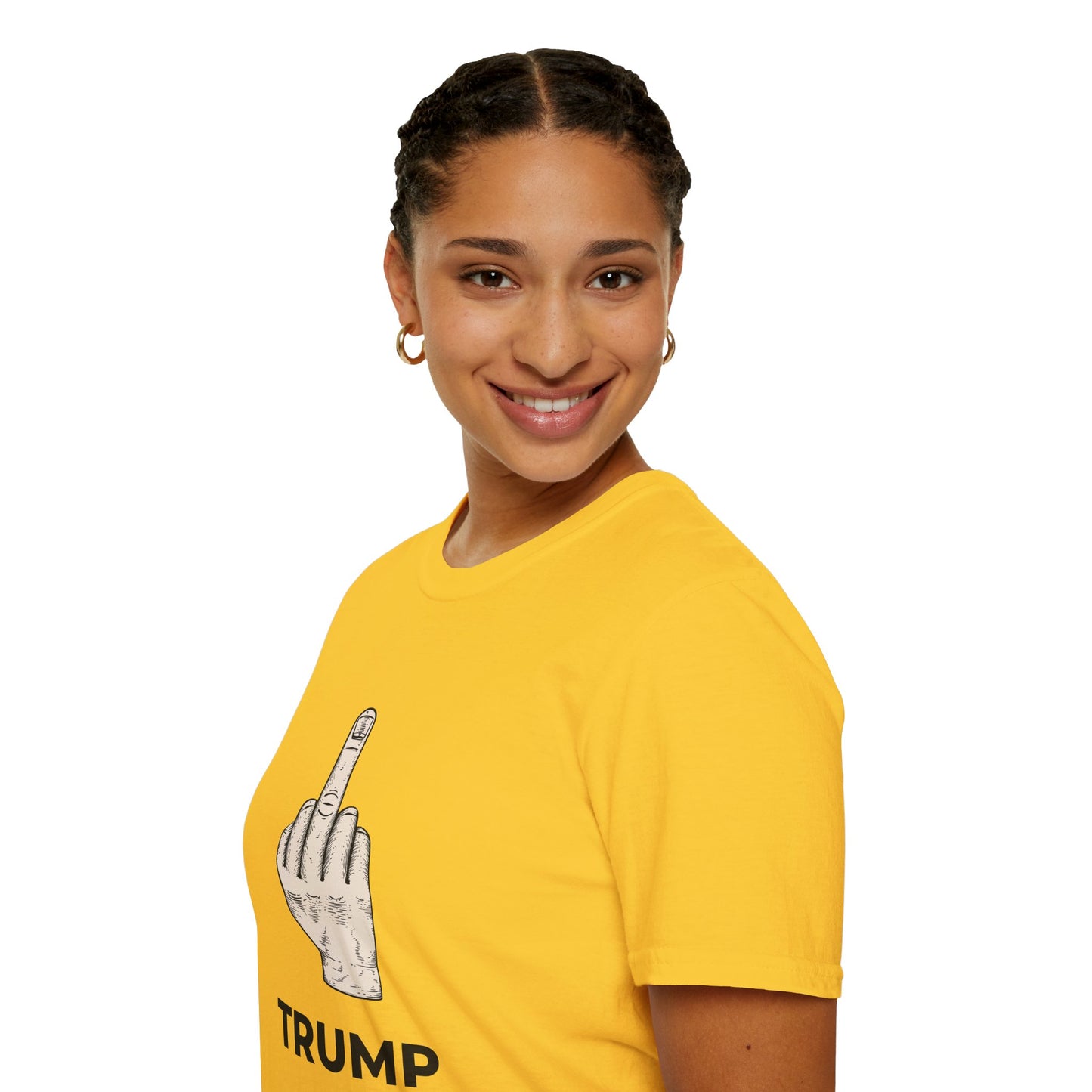 Flipping Off Tyranny: No Kings in America — Two-Sided Statement Tee – Daisy Yellow Edition