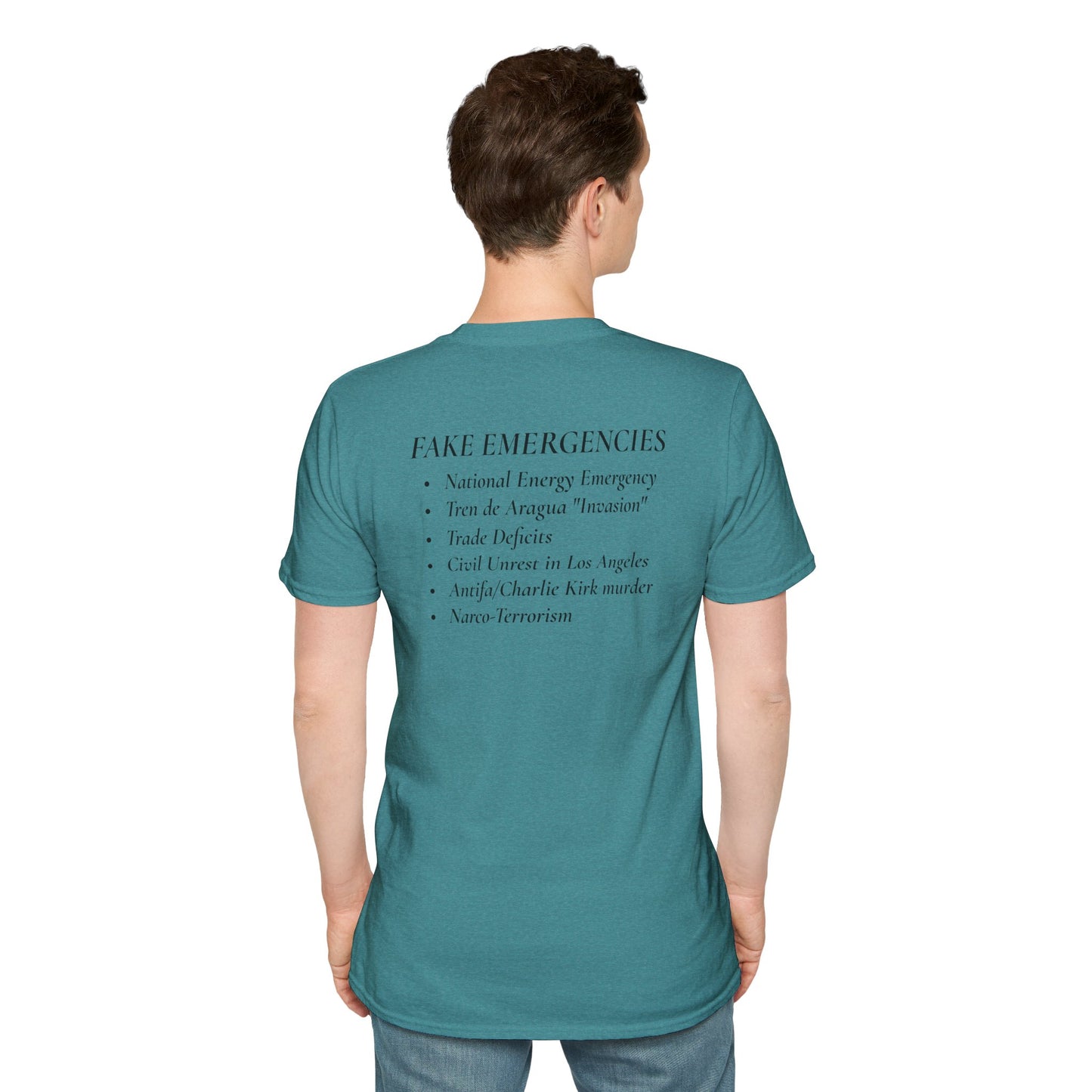 The Tyrant’s Pretext T-Shirt – Aesop Quote Front & Fake Emergencies Back