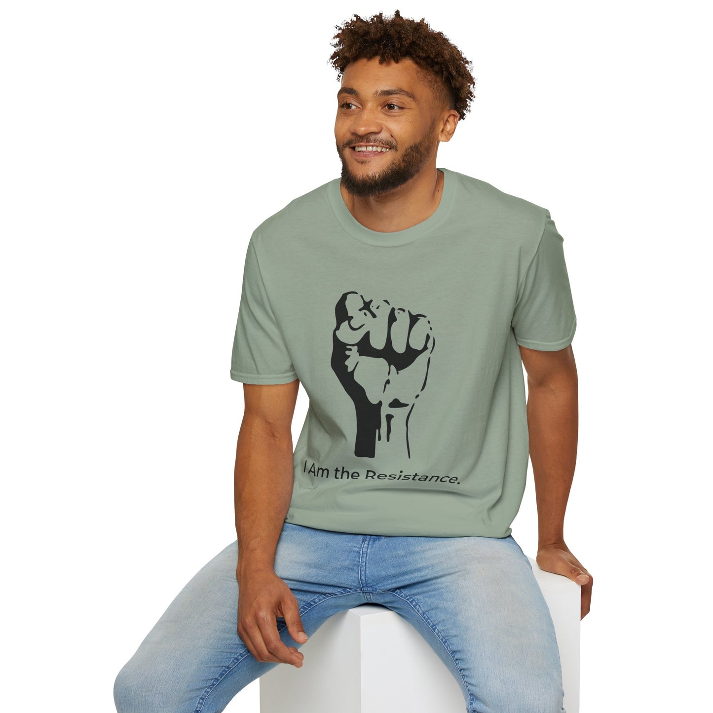 I Am the Resistance – This Stops When Enough of Us Say No Tee – Sage