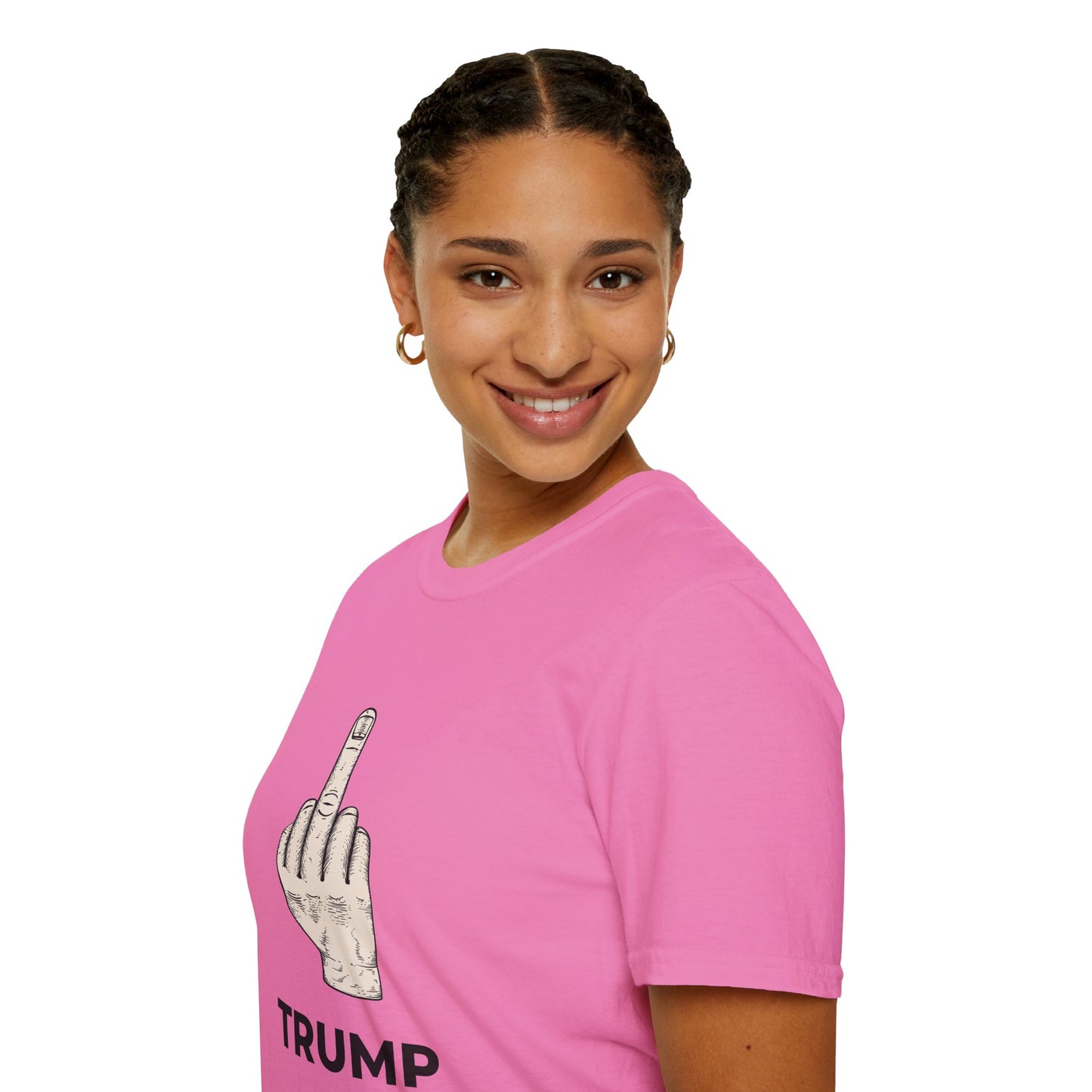 Flipping Off Tyranny: No Kings in America — Two-Sided Statement Tee – Azalea Pink Edition