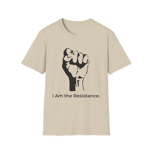 I Am the Resistance – Raised Fist Civic Courage T-Shirt (Sand)
